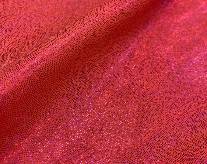 4 way stretch, salmon hologram Mystique  fabric BY THE YARD 60" Wide