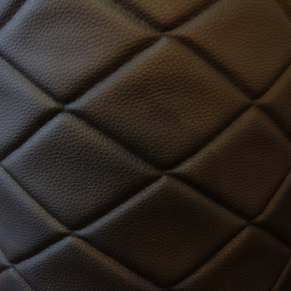 Upholstery Vinyl Leather Faux vinyl Black 6"x4" Diamond Quilted Vinyl auto headliner headboard fabric with 3/8" Foam Backing 52" Wide