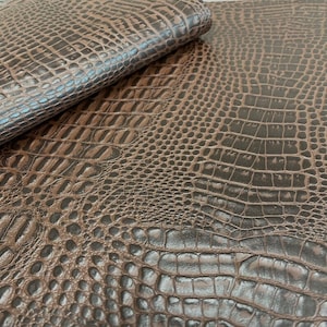 Brown Marine Gator Upholstery Crafting Outdoor Vinyl Fabric - Sold By The Yard - 54&quot;