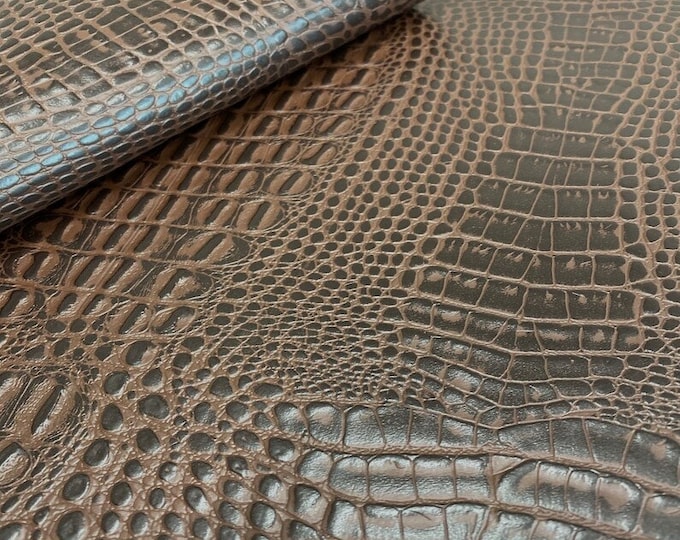 Brown Marine Gator Upholstery Crafting Outdoor Vinyl Fabric - Sold By The Yard - 54"