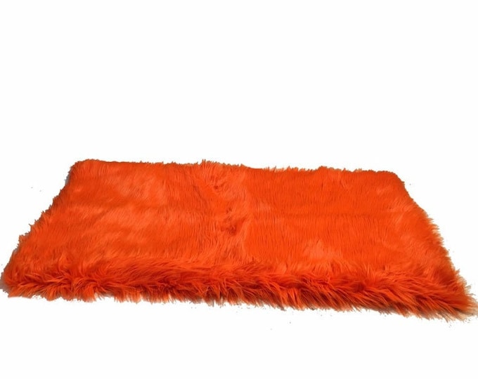 5' x 8' New Premium Orange Shag Fur Area Rug Nursery Room Decor Home Accents shaggy Contemporary Modern Shag Carpet Throw Rug