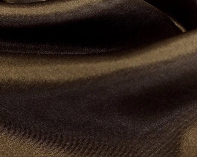 Brown Heavy Shiny Bridal Satin Fabric for Wedding Dress, 60"  wide
