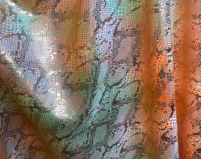 Snake Iridescent orange - dance /swimsuits 4-way stretch 58" wide
