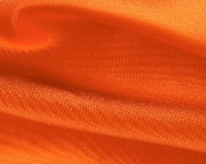 Orange Bridal heavy shiny Satin Fabric 60" Wide