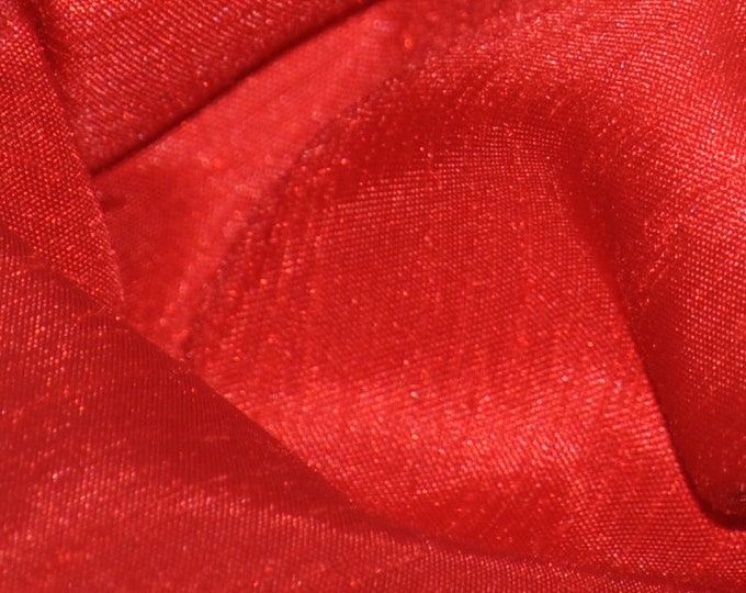 Satin red Shantung Fabric 60" Wide  Sold by the yard