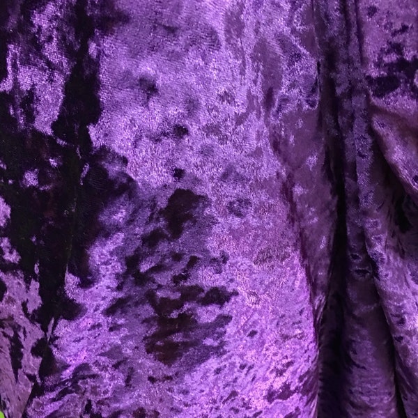 Purple Crushed Stretch Ice Velvet Clothing Dress Spandex 4-WAY Stretch Fabric