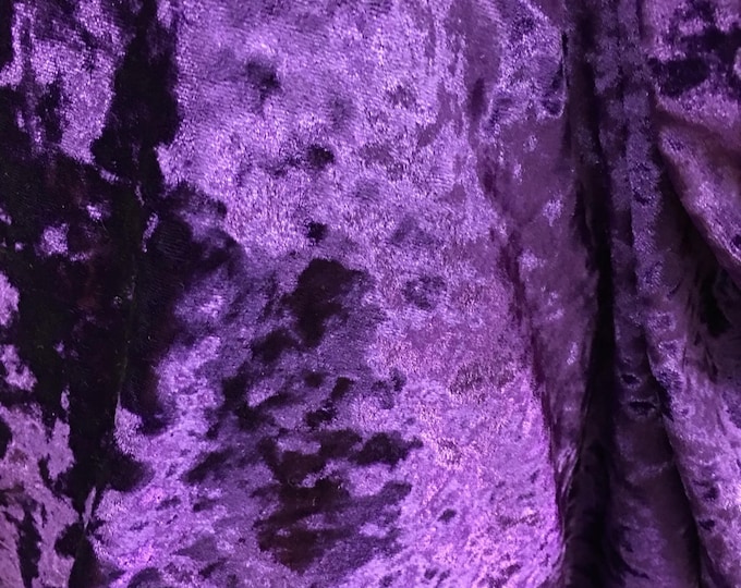 Purple Crushed Stretch Ice Velvet Clothing Dress Spandex 4-WAY Stretch Fabric