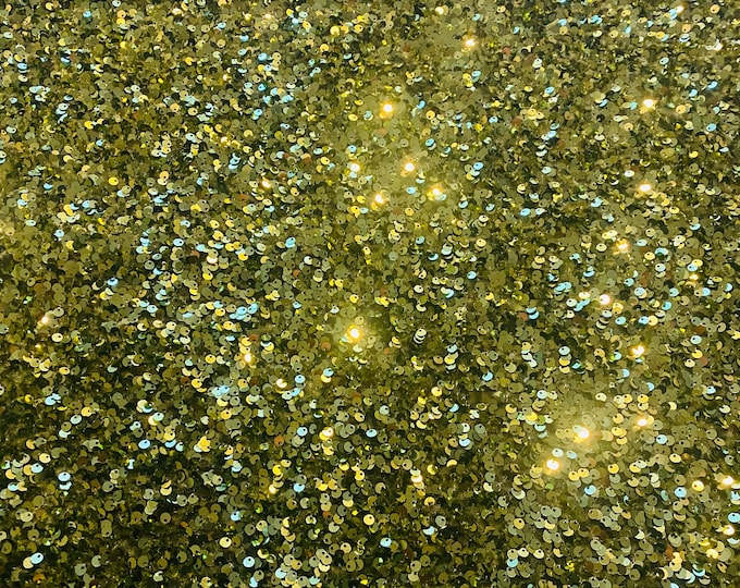 Olive Sequin on Stretch Velvet 4-Way stretch fabric by the yard 60" Wide