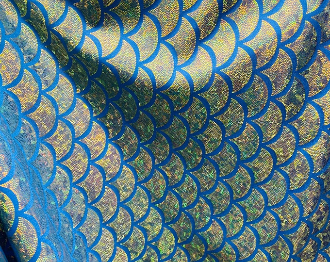 Teal Stretch BIG Mermaid mystique  Spandex Fabric by the yard