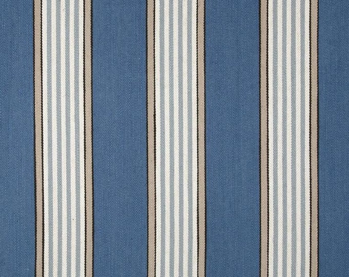 Pennington III plaid Stripe Riviera Fabric by the yard upholstery drapery pillows bedding 54" wide