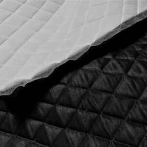 Black Suede Quilted Auto Headliner Fabric Foam Backing Upholstery 58" Wide