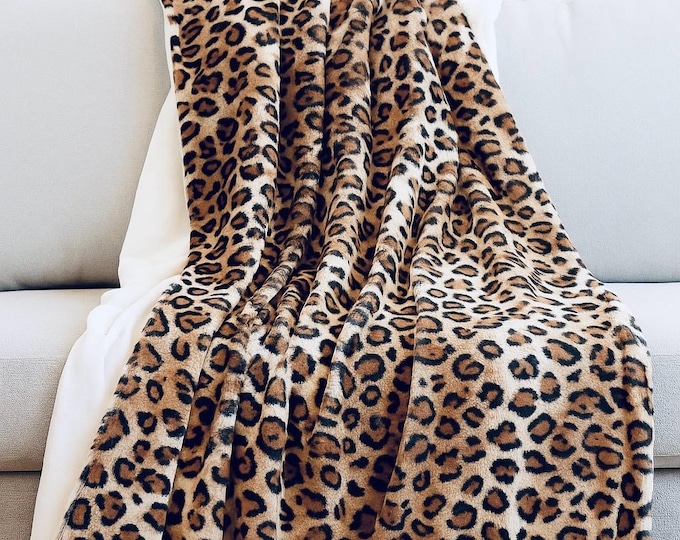 BLANKET Leopard Blond  minky blanket throw soft Velboa