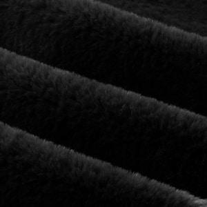 Black RABBIT soft faux fur SOLID  fabric / 58" Wide / Sold by the Yard