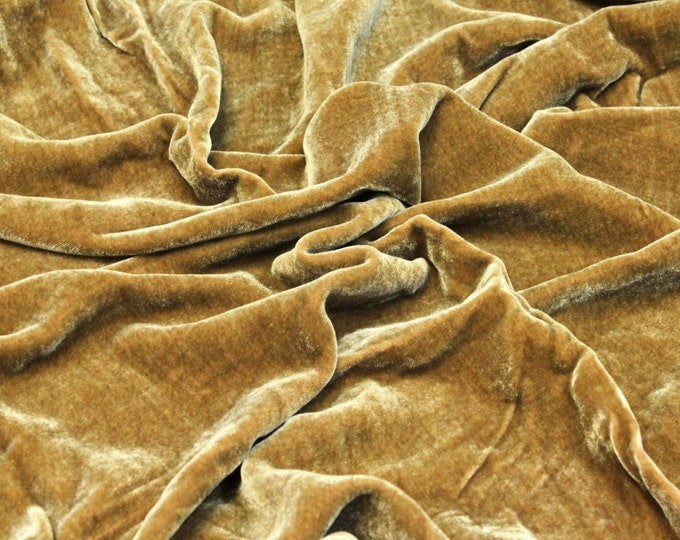 Silk rayon velvet Cognac solid fabric 45” clothing drapery dresses yard