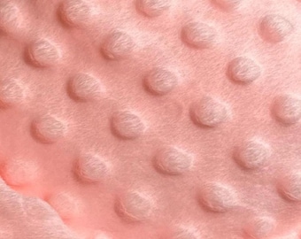 Pink Minky dimple dot soft fabric BY THE YARD 60 " Wide