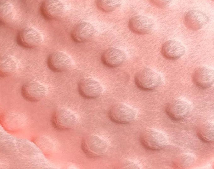 Pink Minky dimple dot soft fabric BY THE YARD 60 " Wide