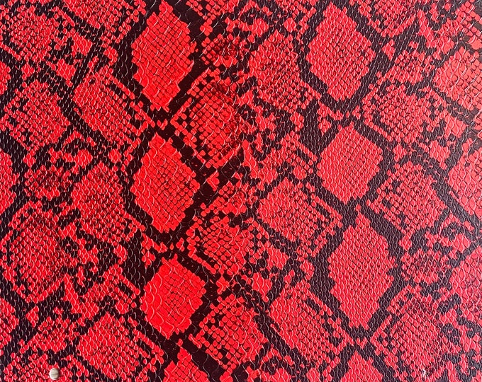 Red Cobra Snake Embossed vinyl fabric sold by the yard 54” wide