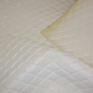 White Patent Quilted Vinyl Fabric With 3/8 Foam Backing Upholstery - Etsy