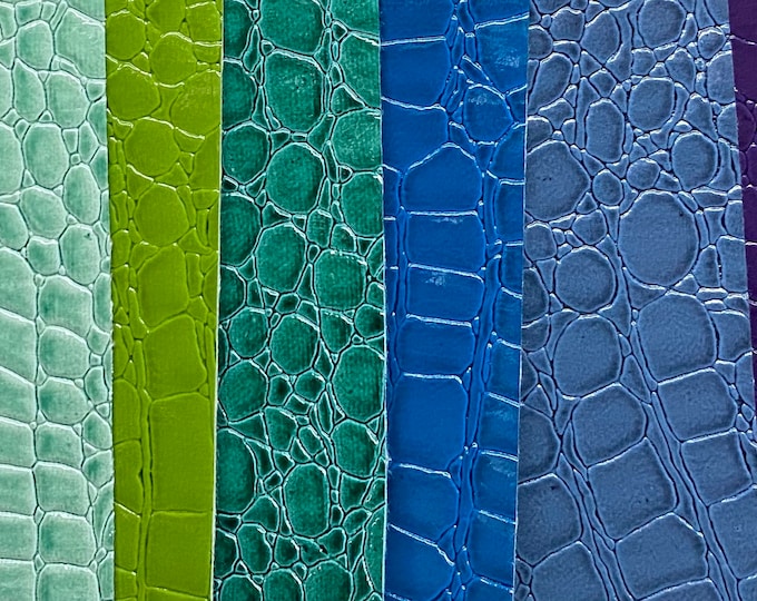 Crocodile animal vinyl faux leather Fabric fabric by yard