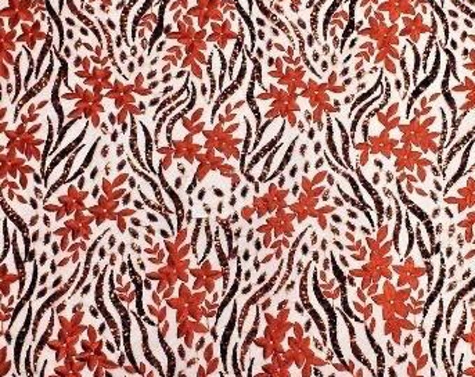 Red stars Sequin Lace Fabric Embroidered on Mesh w Sequins  Dress Gown Prom Dress Costume Lace DIY Sold BTY