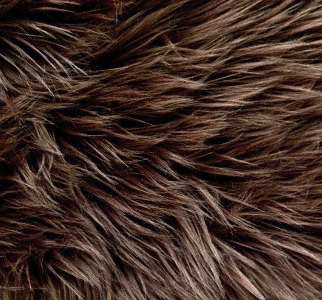 Brown Shaggy Faux Fur Upholstery Fabric Yard 60 Wide -  Israel