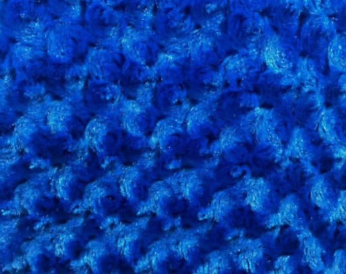 Royal blue Rosebud floral fur soft fabric BY THE YARD 60" Wide