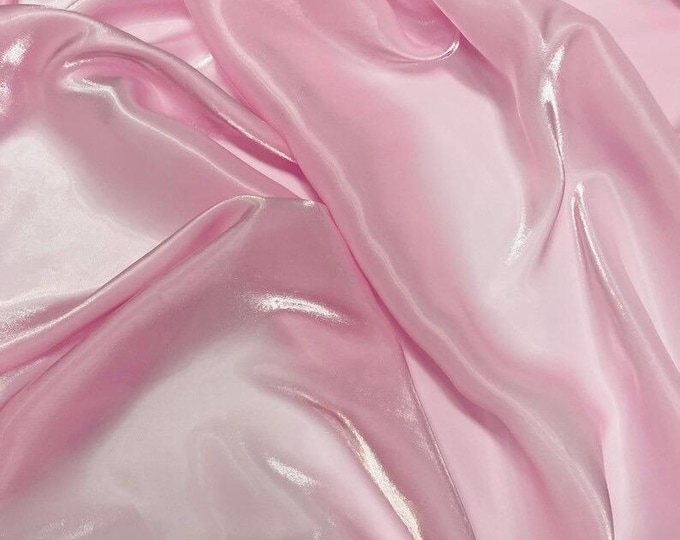 Light pink Shimmer Liquid Chiffon Fabric Iridescent Sold By the yard