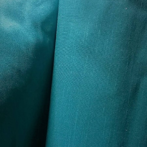 Lake Blue Shantung Dupioni Faux Silk two tone fabric BY THE YARD 54&quot; wide