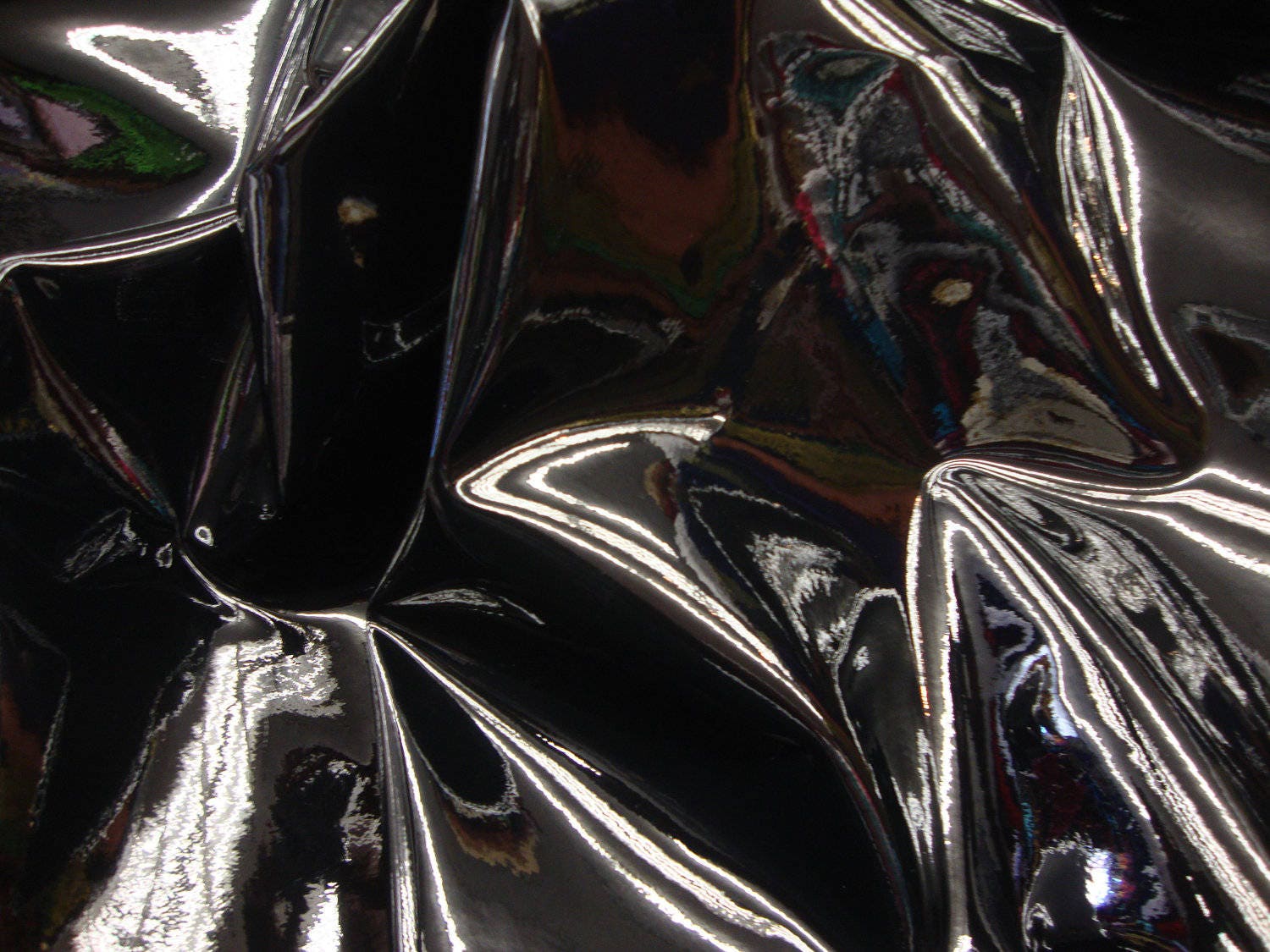 Black Patent Leather Vinyl Fabric - by The Yard