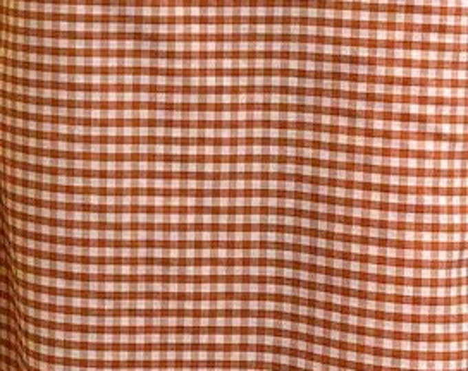 Orange Gingham Checkered 1/8” inch Fabric poly cotton 60” wide- none stretch sold By The Yard