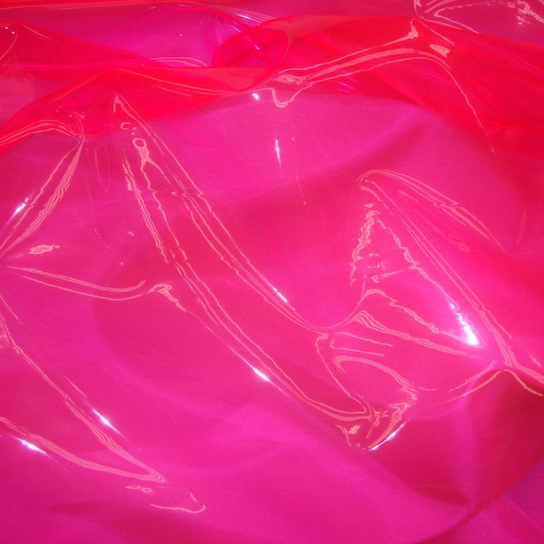 Pink 10 Gauge Transparent Tinted Plastic Vinyl 54 Inch Wide Fabric By the Yard diy projects arts and crafts shoes handbags covers
