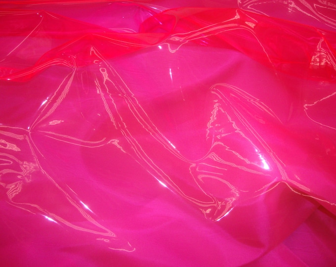 Pink 10 Gauge Transparent Tinted Plastic Vinyl 54 Inch Wide Fabric