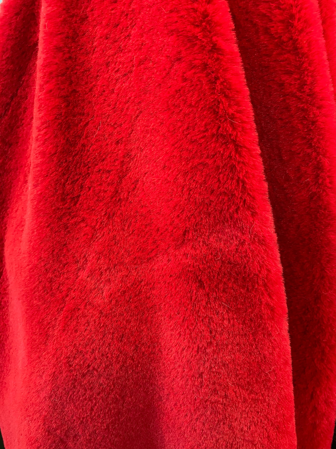Red Plush Thick Minky Bunny Fabric / 58