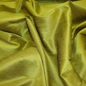 Celery Shantung Dupioni Faux Silk two tone fabric BY THE YARD 54&quot; wide