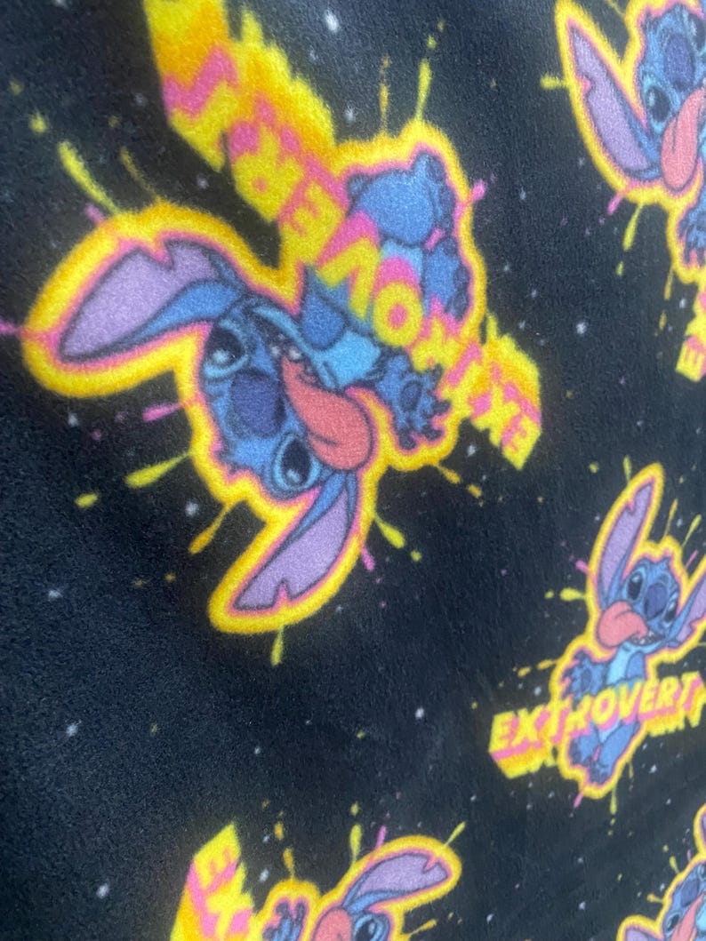 Extrovert Lilo and Stitch Fleece Polar by the Yard 60