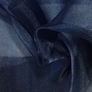 Navy Sparkle Crystal Sheer Organza Fabric Shiny fabric polyester 60&quot; wide