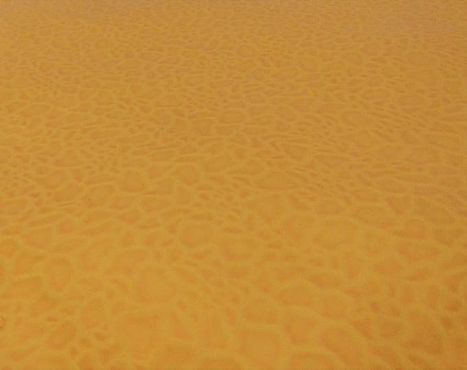 Laguna Sunshine Gold Faux/Fake Leather, Shiny, Cobblestone/Mosaic Pattern, Upholstery Fabric, sold by the yard, 54" wide x 36" long