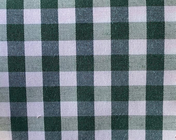 Hunter green Gingham Check 1/4in Fabric 60” wide By The Yard