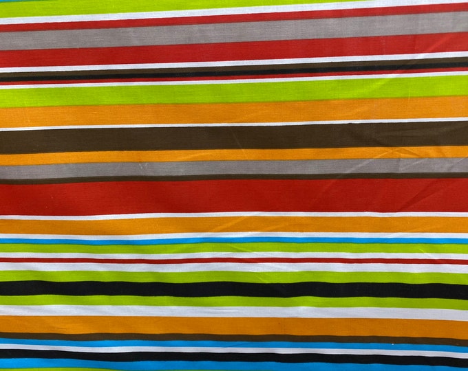 Multi color Poly cotton stripe  POLY-COTTON 58" per yard