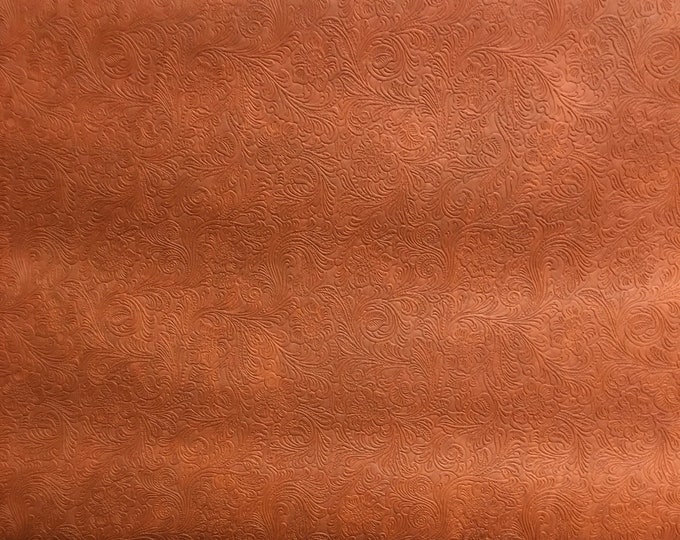 Vinyl leather faux Bourbon Western Embossed Floral Faux Leather vinyl fabric per yard 54" Wide