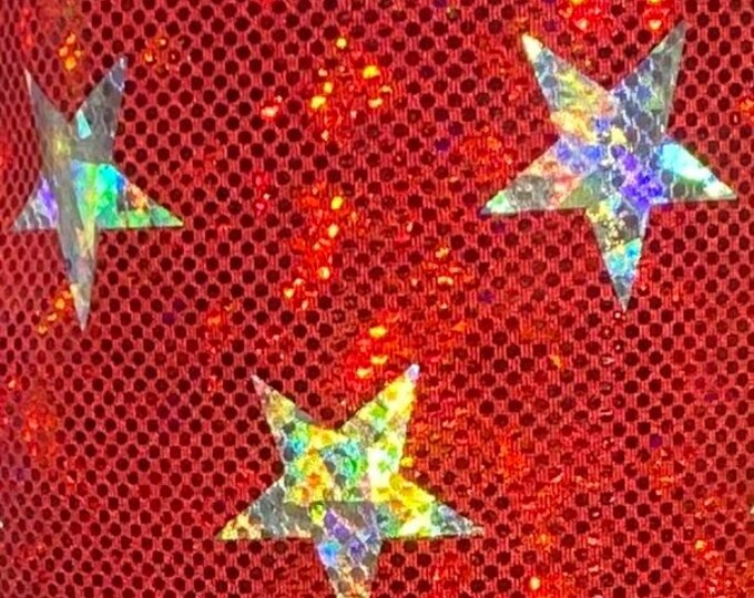 Blue star mystique on silver spandex 4 way stretch 60" wide