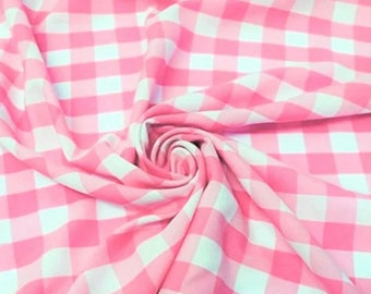 Pink Polyester Poplin Gingham Checkered rod Panels living room curtains home decor window treatments nursey valance