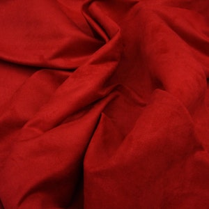 Dark Red  Polyester micro faux suede upholstery fabric by the yard 60&quot; Wide
