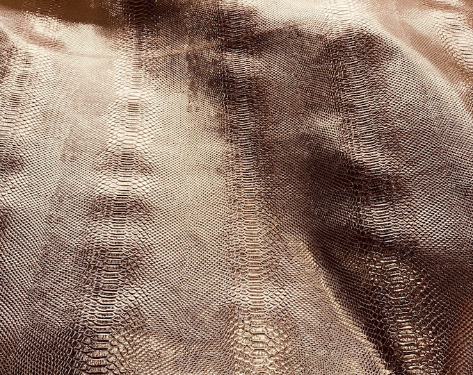 Vinyl faux leather,Rose gold ,Holographic alligator Hologram Glossy fabric