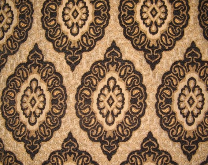 black Oval Chenille Upholstery Drapery fabric by the yard 57" Wide