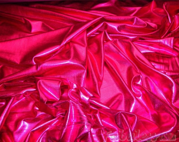 Fuchsia Metallic Foil 4Way Stretch Spandex fabric BY THE YARD swimwear dancewear costume 60" Wide