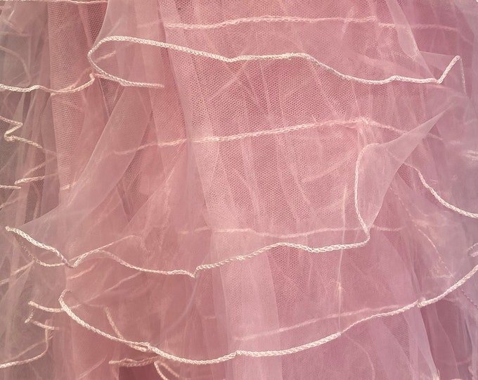 Pink Ruffled Organza Fabric Draping Craft Wedding Party Decor   58" wide
