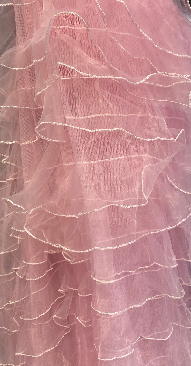 Pink Ruffled Organza Fabric Draping Craft Wedding Party Decor 58