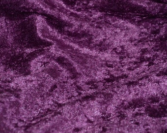 Panne Velvet Crushed Backdrop Velour Stretch Fabric 60 Wide Plum By yard Photos, Draping, Curtains, Appeal Dresses 100% POLYESTER