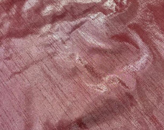 Red Metallic Faux Silk Fabric shantung by the Yard – Shiny Drapery Fabric for Dresses, Costumes, Decor & Event Backdrops